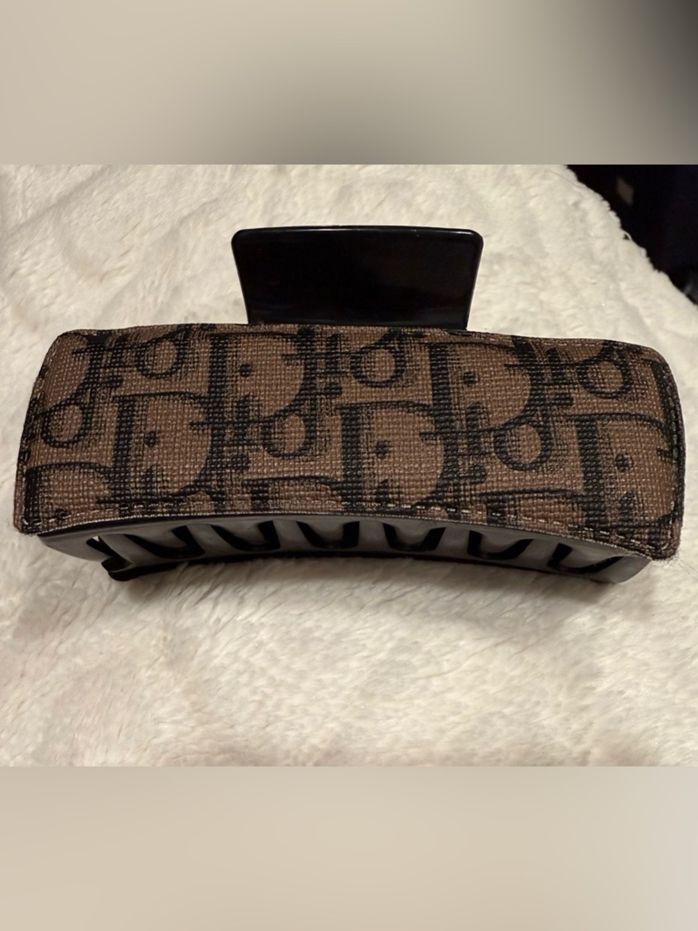 Ella Brown and Black Monogram Hair Clip 4 inch